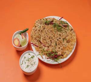 2aloo Paratha + Raita + Amul Butter + Pickle