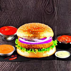 Special veg tikki creamy burger