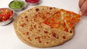 Tawa Carrot (Gajar) Paratha With Mix Pickli