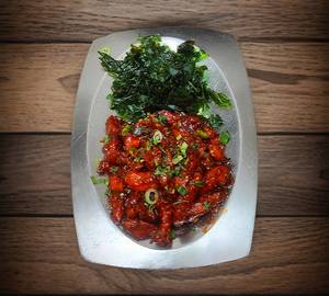 Crispy Chicken with Crackling Spinach