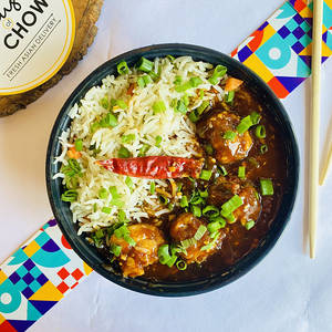 Chilli Chicken With Rice  Meal Bowl