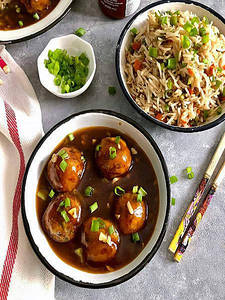 Veg Manchurian + Veg Fried Rice+ Tomato Soups