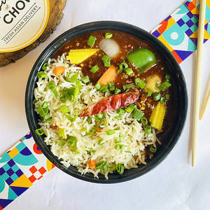 Veg Manchurian With Rice Meal Bowl
