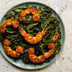 Crispy Spinach Prawn