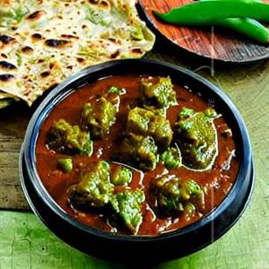 Green beef masala
