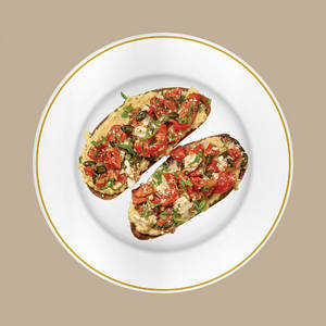 Garlic Hummus Toasts