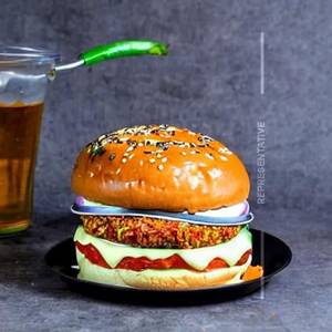 Veg Cheezy Loaded Burger                                                                                      