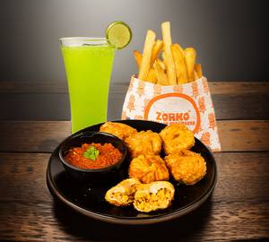 Classic Mix Veg Fried Momos+French Fries+Any Mojito