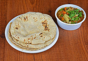 Whole Wheat Phulka(4) + Mix Vegetable