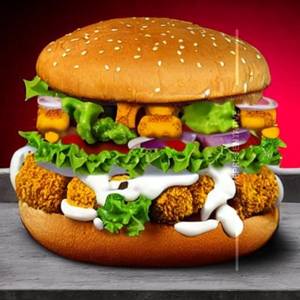 Veg Nuggets Nachos Burger 
