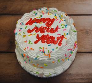 Classic Vanilla New Year Special Cake  250 Gms