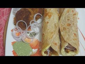 Mughlai roll with chicken shami kabab