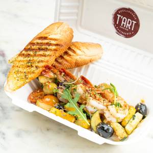 Pan Sauteed Prawns & Seasonal Vegetables-Rustic Way 