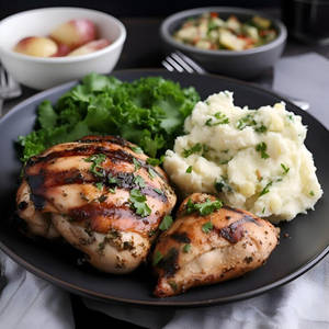 Grill Chicken With Mashed Potato