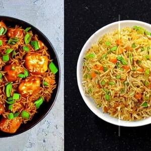Garlic manchurian fried rice