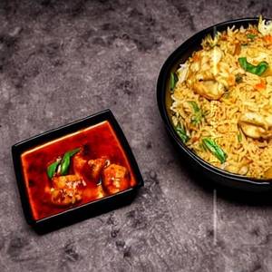 Burnt Chilli Chicken Garlic Rice