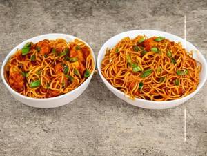 Paneer manchurian noodles
