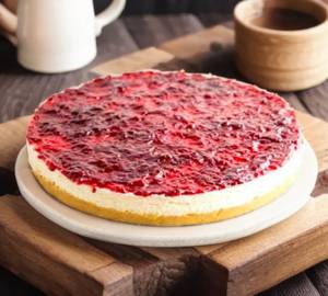 Raspberry baked cheesecake 