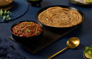 Plain paratha with Mutton Keema Masala