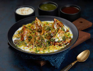 Savory Samosa Dahi Chaat