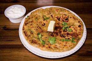 2 Aloo Sev Paratha With Dahi