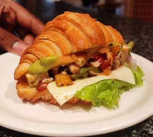 Roast Paneer Croissant Sandwich