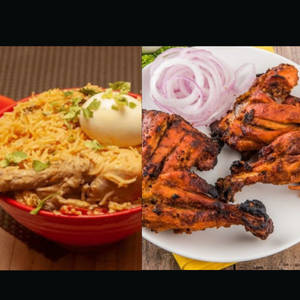 1 Chicken  Biryani 500ml+tandoori Qtr1