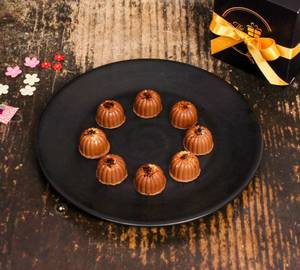 Dark espresso chocolate box with ribbon