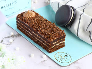 Carribbean Black Forest Crocante Medovik With Macaron