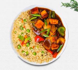 Paneer fried rice chilly paner