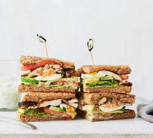 Crispy grilled chicken club sandwich