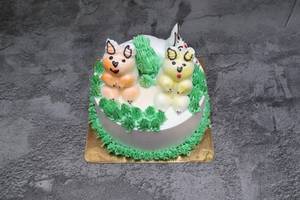 Jungle Theme cake (2 Pound) (Eggless)