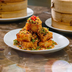 Fried Turnip Cake With Vegetables