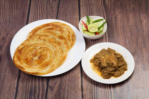 2 Lachha Paratha with Chicken Kosha [3 Pieces]