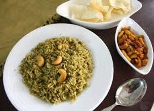 Pudhina rice with appalam