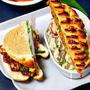 Bread omelette chicken tandoori mayo sandwich