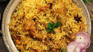 Aloo chicken biryani