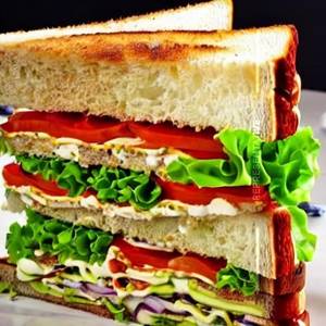 Vegetable Club Sandwich