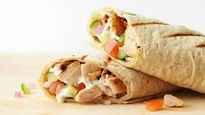 Chicken Cheese Shawarma With Salad In Rumali