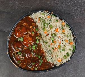 Manchurian gravy with fried rice
