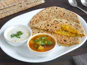 Plain parantha with bhaji (2 pc)