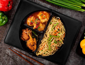 Chilli Fish And Indo Bongo Chicken With Shanghai Special Fried Rice/noodles