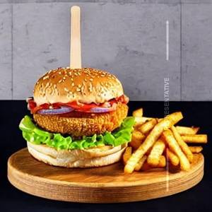 Classic chicken burger with Fries