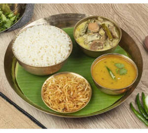 Bengali Sukto Thali (rice+ Dal+ Sukto+chatni+papad)