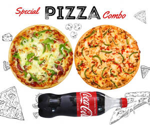 Combo Of 2 Veg Pizza With 750 Ml Cold Drink