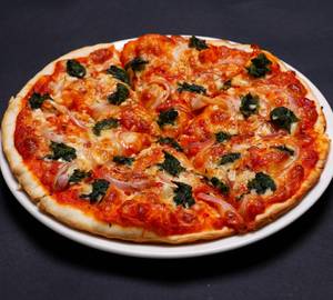 Pc-12 Spinich Pizza (Spicy Tomato Sauce, Onion, Spinich, Garlic , Cheese, Italian Herbs)