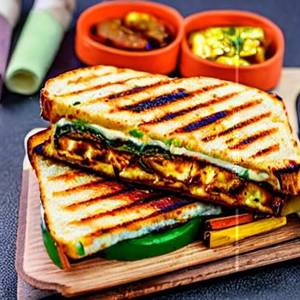 Spiced paneer grilled sandwich
