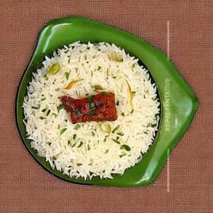 Kheema rice (full), lime juice