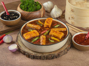 Baby Corn Paneer Chilli Gravy