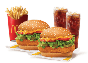 Burger Combo for 2: McSpicy Deluxe Chicken Burger